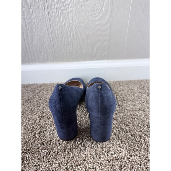 Sam Edelman Navy Blue Suede Round Toe Block Heel Pumps Womens 7.5 M - Picture 3 of 7
